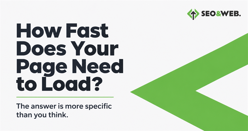 Website Speed Optimisation: What Fast Enough Means in 2026 SEO & Web graphic explaining how fast a web page needs to load